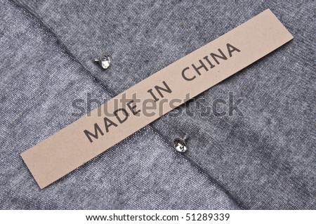 Made in China Clothing Concept Image on Sweater.