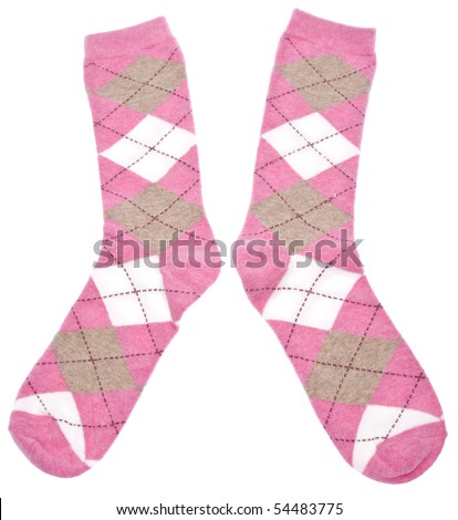 Pink Argyle Socks