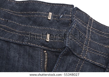 Denim Jeans Isolated on White with a Clipping Path.