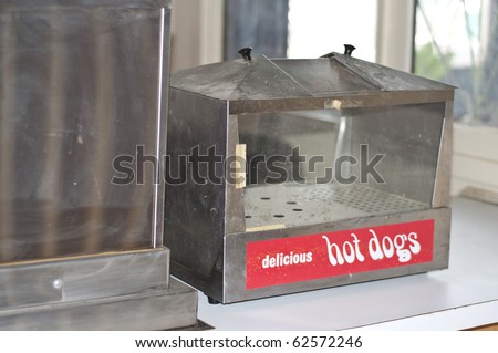 Hot Dog Warmer Vintage, and Empty in an Old Diner.
