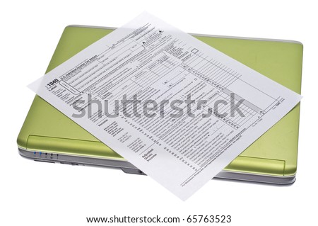 Tax Time Gives the Choice to File On-line or by Mail.  Concept Image.