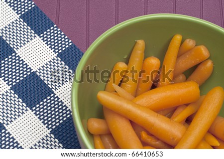 Close Up of Bowl of Canned Carrots Food Concept.