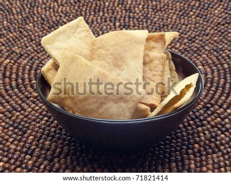 Pita Chip Snack Healthy Low Calorie Option.