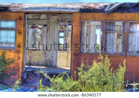 Abandoned Rail Car in HDR Photography Style.