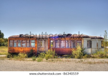 Abandoned Rail Car in HDR Photography Style.