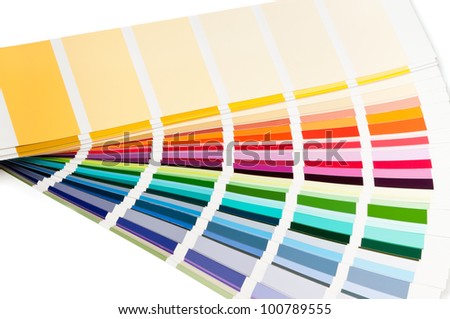 Color charts fanned out