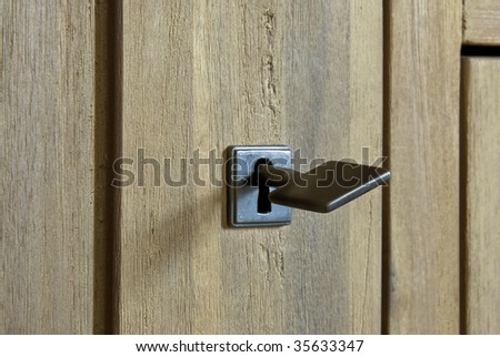 Old door lock with key