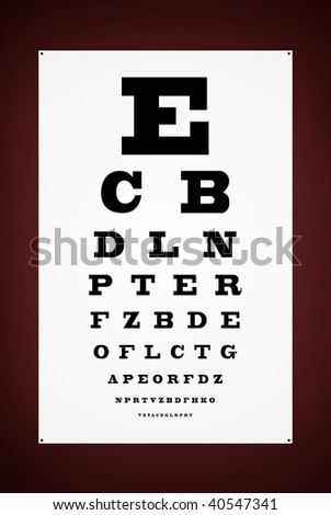 Eye test letter poster