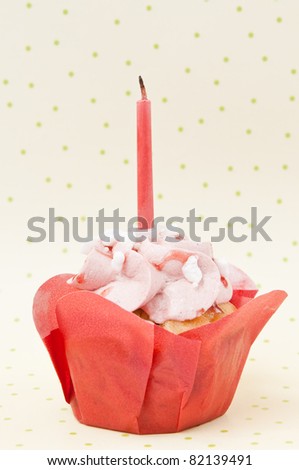 Birthday muffin with candle