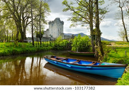 Boat at Ross Castle in Co. Kerry, Ireland