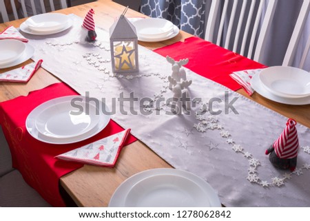 Empty Christmas dinner table