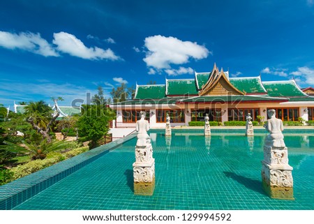 KOH KHO KHAO, THAILAND - NOV 7: Oriental architecture of Andaman Princess Resort & SPA. Hotel was destroyed by tsunami in 2004 and rebuild, Koh Kho Khao, Phang Nga in Thailand on Nov. 7, 2012.