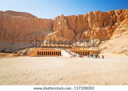 The Mortuary Temple of Queen Hatshepsut located near the Valley of the Kings in Egypt