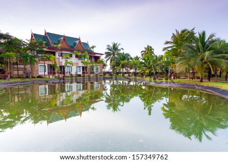 KOH KHO KHAO, THAILAND - NOV 5: Oriental architecture of Andaman Princess Resort & SPA. Hotel was destroyed by tsunami in 2004 and rebuild, Koh Kho Khao, Phang Nga in Thailand on Nov. 5, 2012.