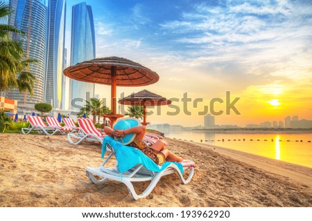 Sun holidays on the beach of Persian Gulf