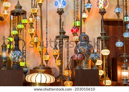 Arab street lanterns in Dubai, United Arab Emirates