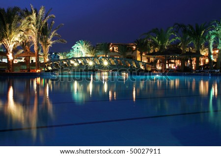 Luxury resort at night