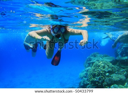 Woman snorkeling in Red Sea