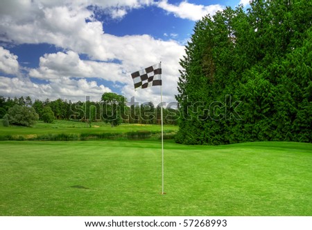 Flag on irish golf course