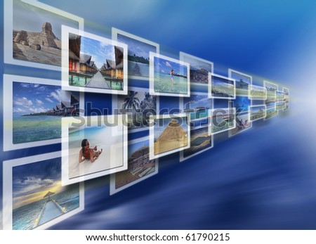 Digital images on the virtual screen - all pictures coming from my gallery
