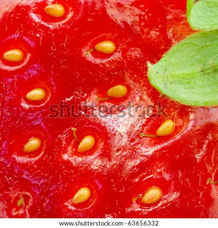 Macro picture of strawberry texture