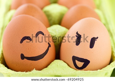 Eggs With Faces. Eggs with smiley faces