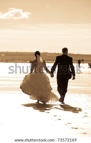 stock photo Wedding couple on the beach