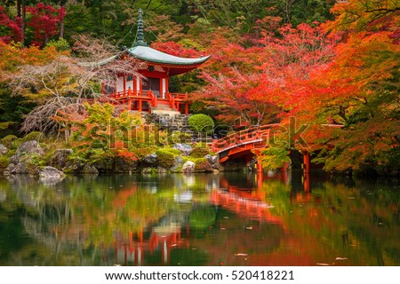 Daigo-ji temple with colorful maple trees in autumn, Kyoto, Japan