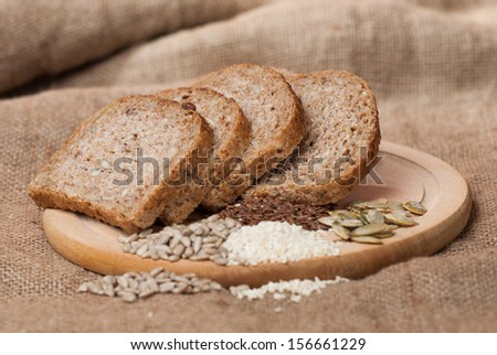 Sliced bread with seeds