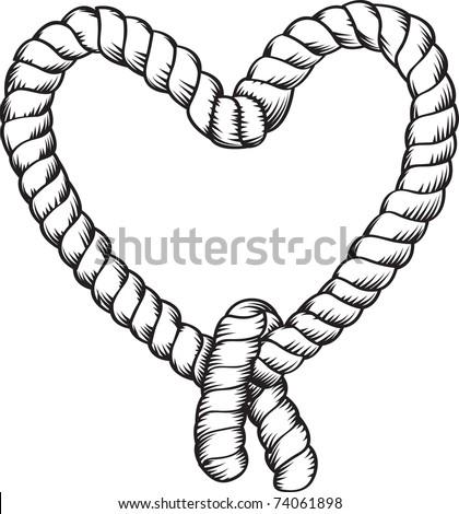 Heart Shape Tied Rope Stock Vector Illustration 74061898 ...