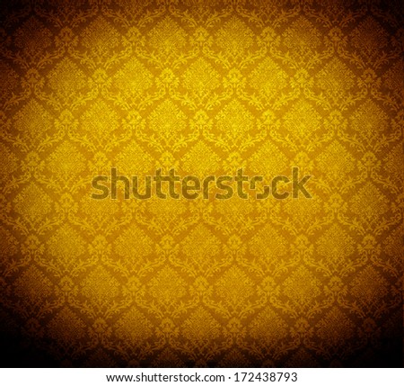 yellow wallpaper; baroque pattern.