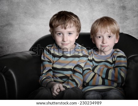 twin boys - unusual portrait
