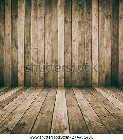 grunge wooden interior room. with space for your text or picture.