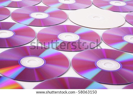 Stack Of Blank CDs, Isolated On A White Background. Stock Photo