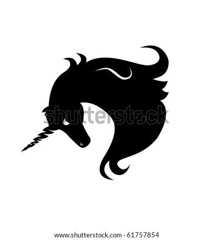 The Head Of A Unicorn Isolated On White Background Stock Vector