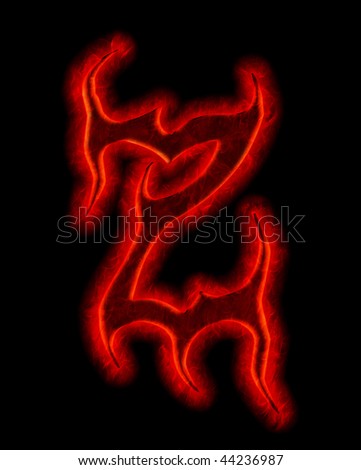 stock photo devil fire font letter Z