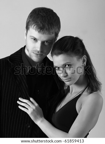 portrait of beautifull couple. black and white style
