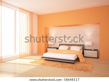 Bedroom on Orange Bedroom Stock Photo 58648117   Shutterstock