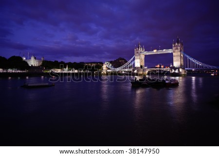 Tower Bridge and the Tower of London, in London, UK