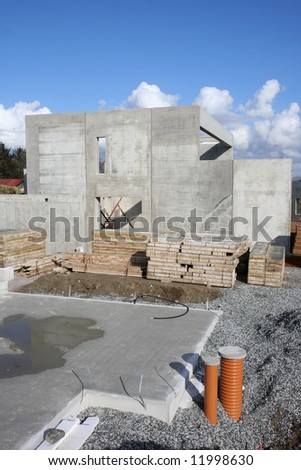 Concrete foundation for house
