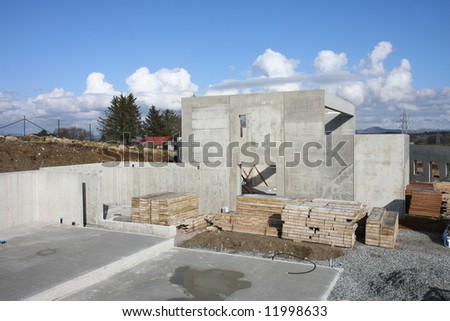 Concrete foundation for house