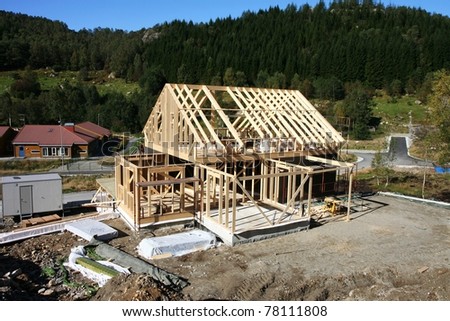 Framework of house under construction