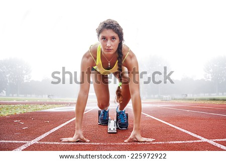 athlete on the starting blocks