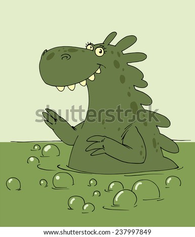 Dragon taking a bath