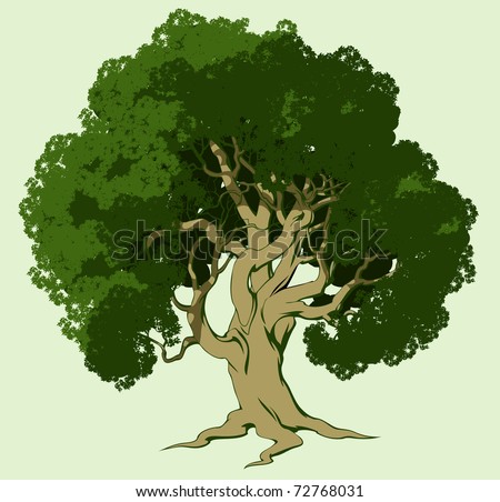 Illustration Of A Tree With A Huge Green Foliage - 72768031 : Shutterstock