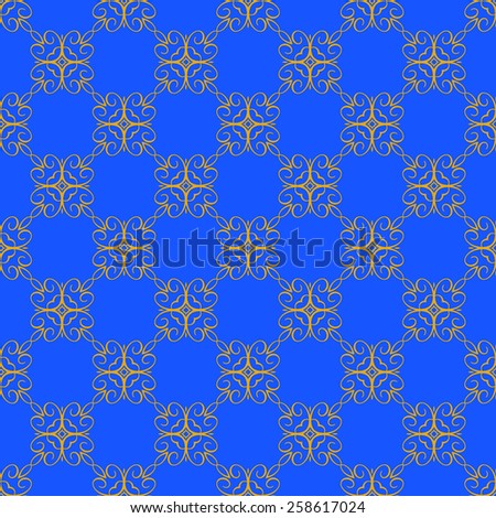 Blue and Yellow Seamless Tiled Pattern