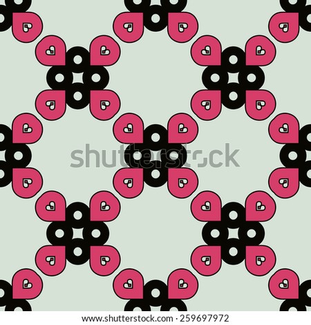 Pink and Black Seamless Pattern on Gray