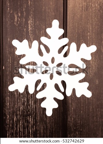 Abstract Christmas white snow with wood background theme