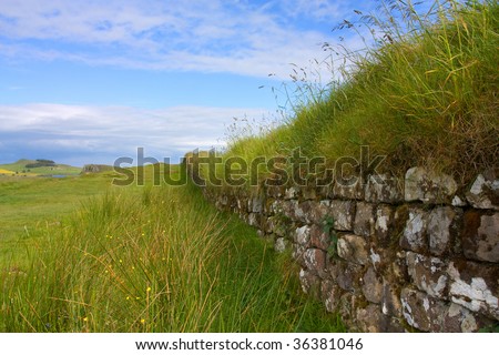 Hadrian Roman Wall, Northumbria, North east England.