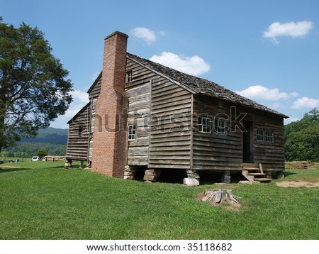 old log cabin in smokey mountains in Tennessee old log cabin smokey mountains tennessee nature national park